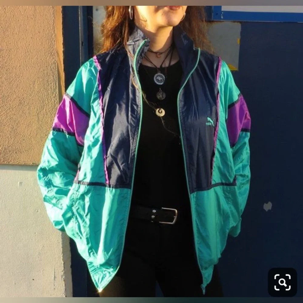 Vintage 90’s Windbreaker White & Black Checkered